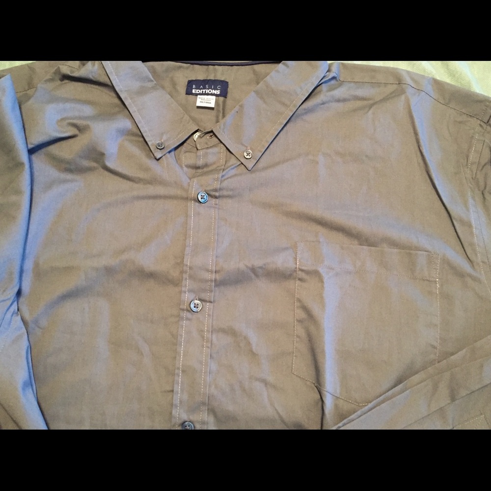 Men’s 5XLT  Gray dress shirt Long sleeve